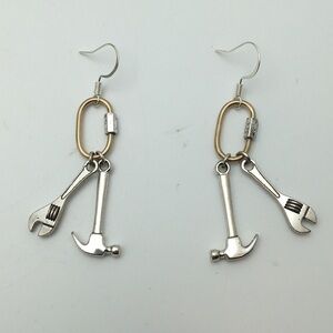 Silver Gold Carabiner Tool Earrings